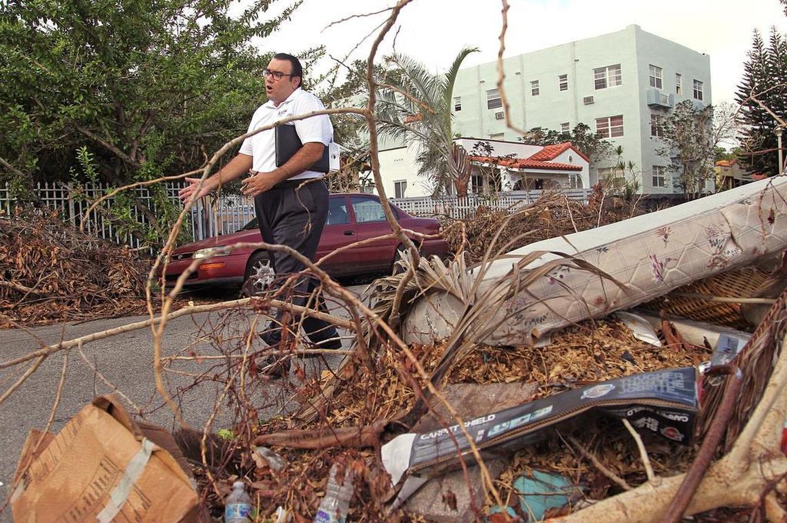 Miami Commission candidate Alfie Leon stopped to talk with residents and hand out campaign materials Oct. 3 as he walked through Shenandoah and The Roads.