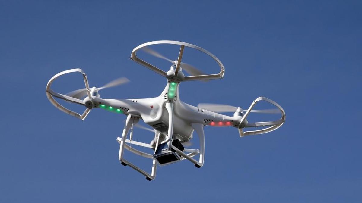 A drone flies at the International Consumer Electronics Show in Las Vegas.