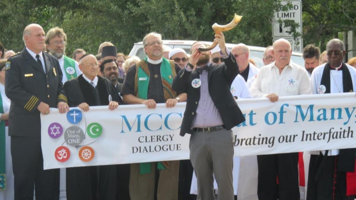 Members of the MCCJ’s Interfaith Clergy Dialogue, the oldest such group in the United States, come together for their annual interfaith service.