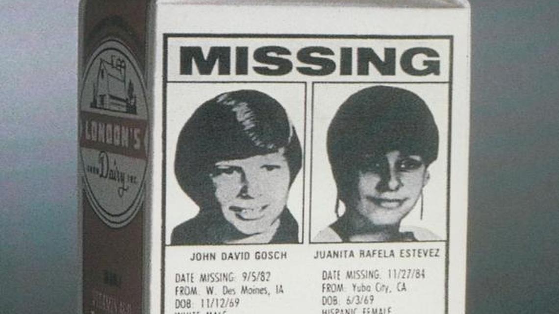 
Johnny Gosch became the first child to appear on a milk cartoon after he went missing. 
