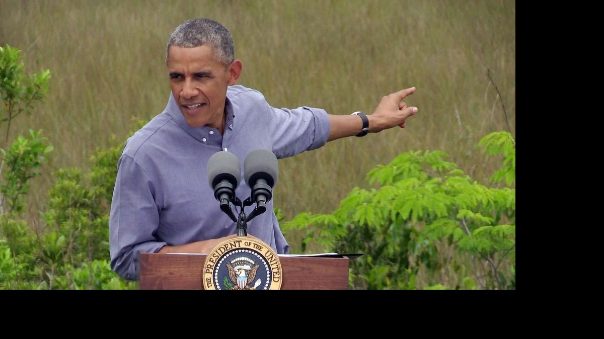 
President Barack Obama speaks at Everglades National Park on April 22.
