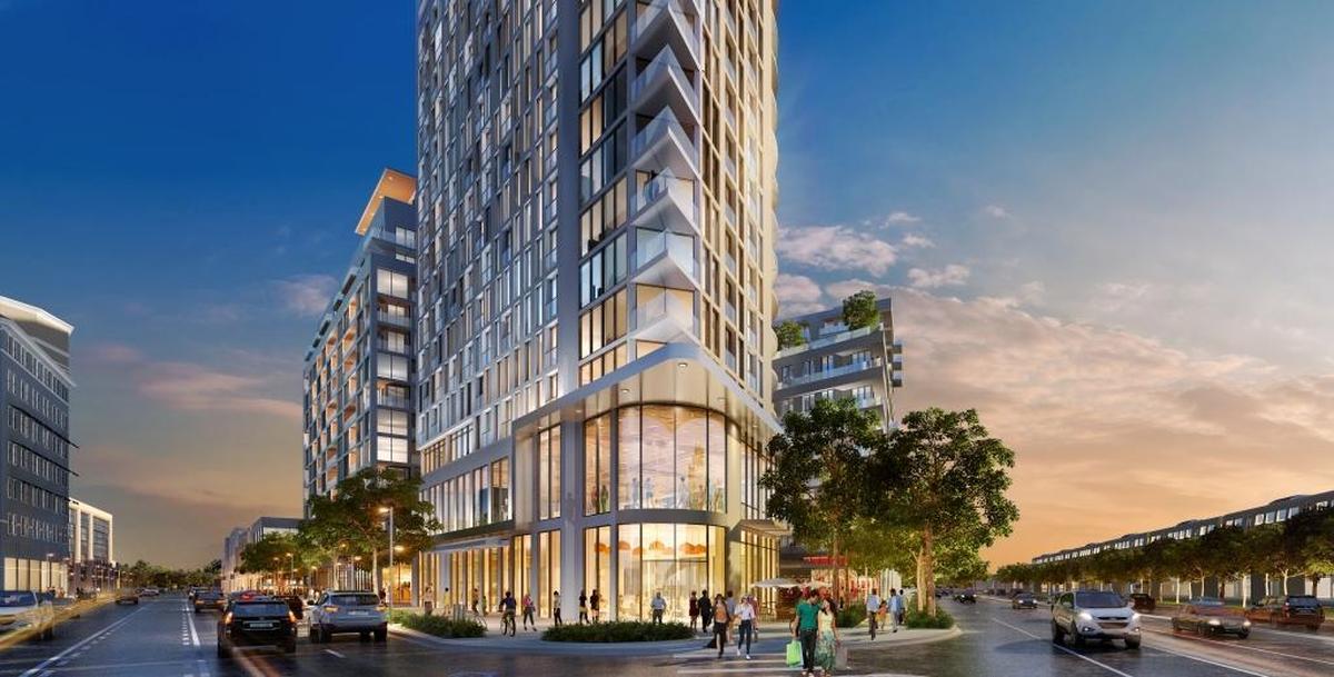 A rendering shows a proposed new hotel and apartments on the corner of Red Road and U.S. 1 at the Shops at Sunset Place in South Miami.