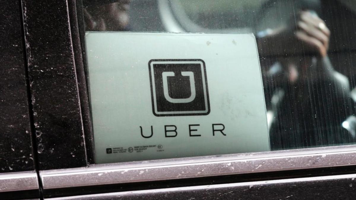 An Uber car at LaGuardia Airport in New York.