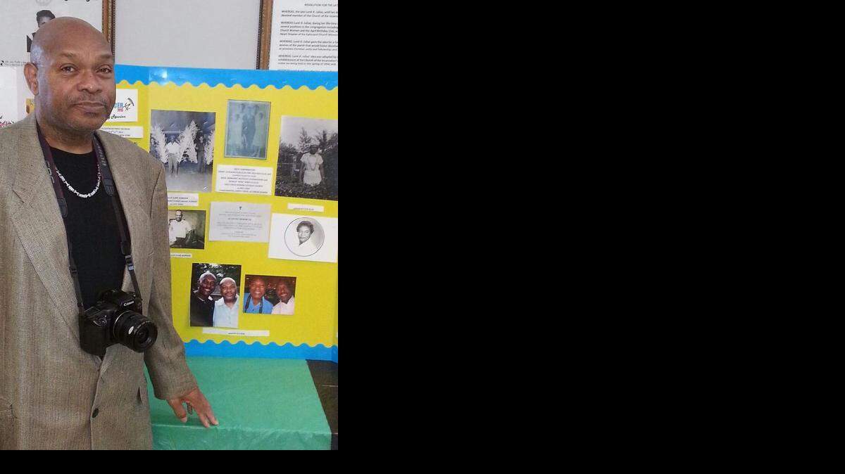 
 Marvin Ellis at The Episcopal Church of the Incarnation, 2014 inaugural “Tell Your Family Story” program exhibit.
