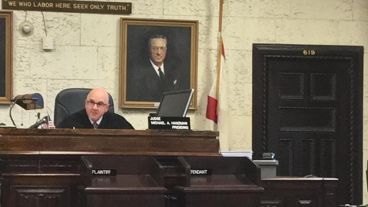 Miami-Dade Circuit Court Judge Michael Hanzman presides over a hearing Monday in the lawsuit county mayoral challenger Raquel Regalado brought to disqualify incumbent Carlos Gimenez from the Nov. 8 ballot over a check for qualifying fees the mayor’s campaign filed with the county in June.