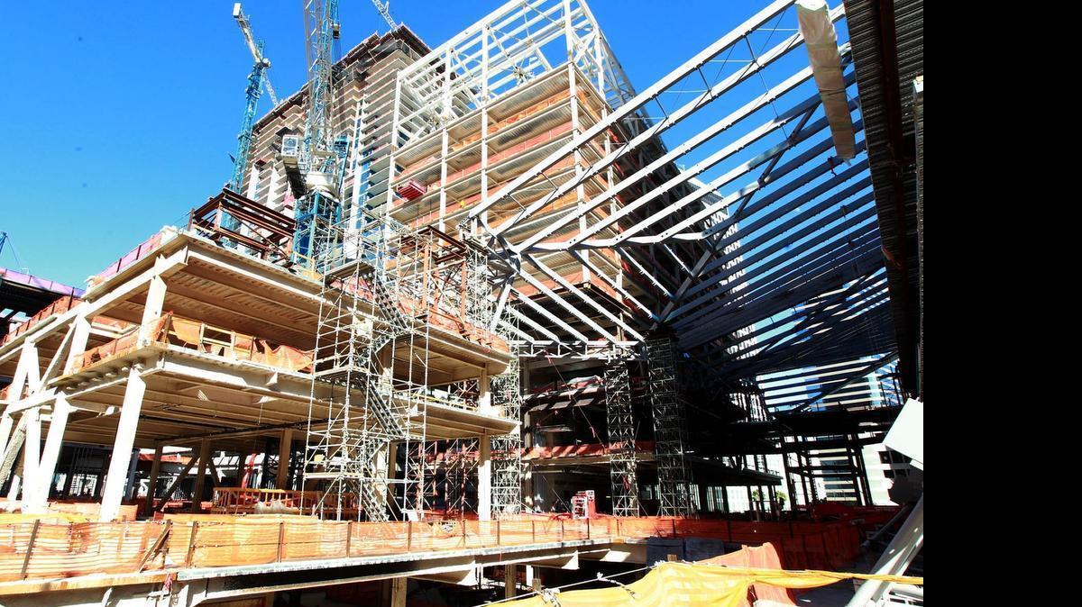 
A photo of the construction underway earlier this year at Miami’s Brickell City Centre. A new construction boom is helping lift taxable values throughout Miami-Dade County.
