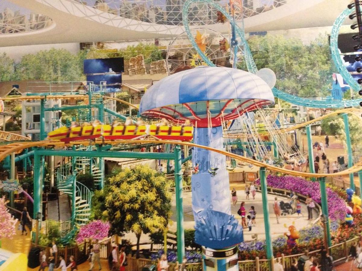 A rendering of the indoor amusement park for American Dream Miami, a retail theme park planned in Miami-Dade that aims to vie with Disney World for local entertainment dollars.