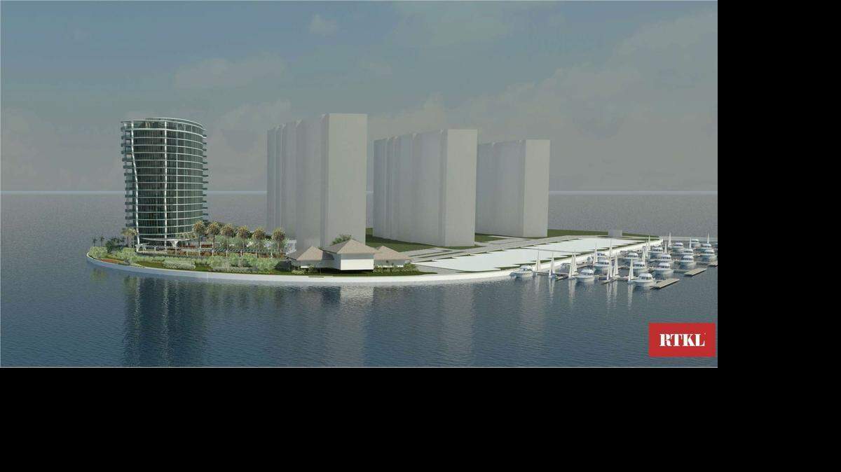 
A rendering of a previous project proposed by a developer seeking to build new condos on Grove Isle. Eduardo Avila’s Grove Isle Associates has since filed plans to build two five-story buildings.
