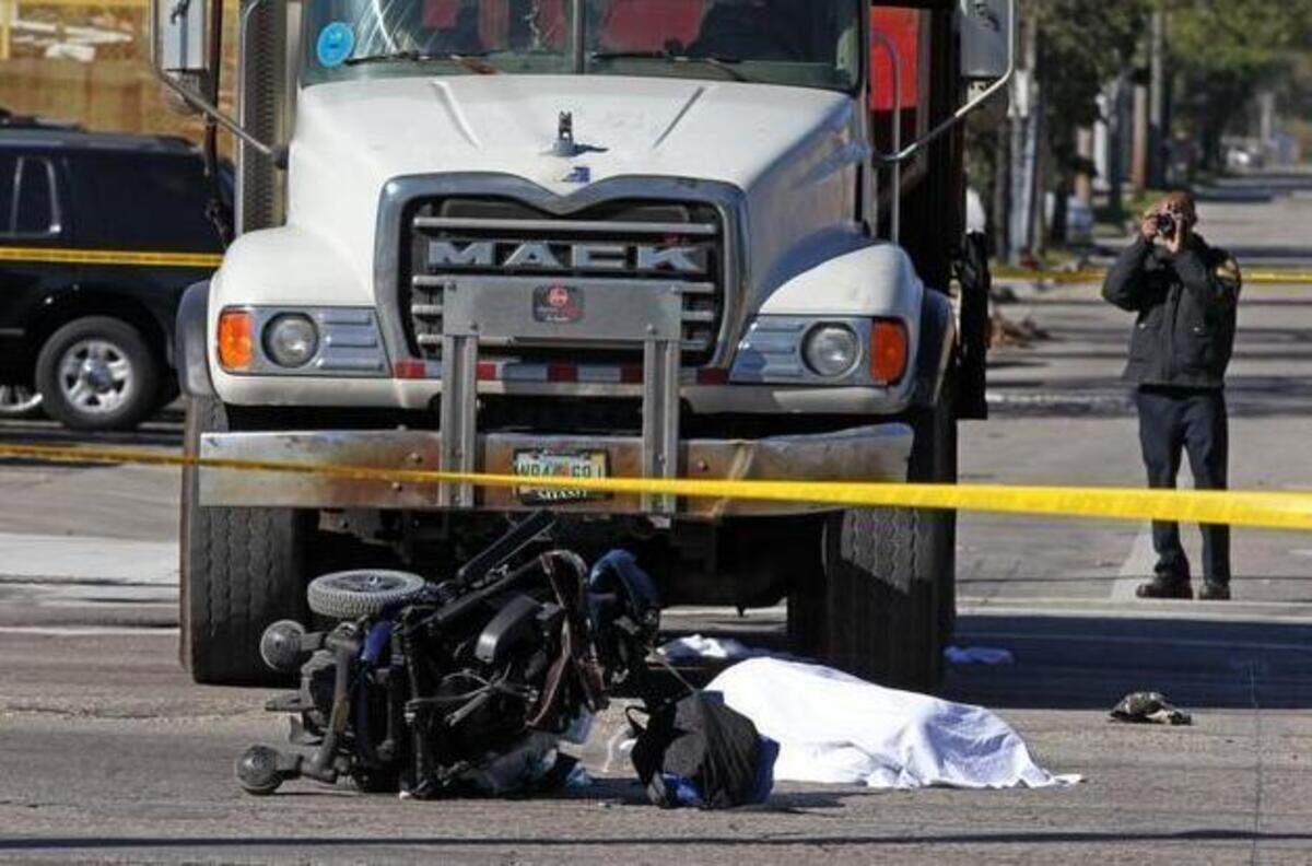 
A truck hit and killed a man in a wheelchair Tuesday morning at Northwest 23rd Street and 22nd Avenue.
