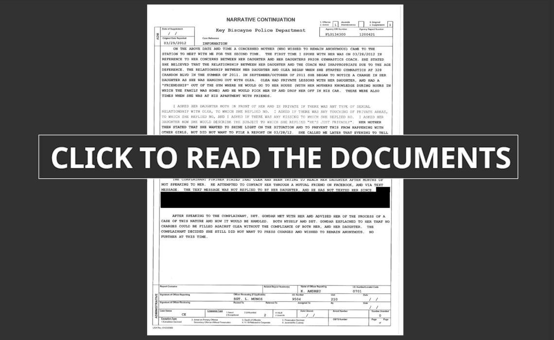 A police report was filed anonymously in 2012.