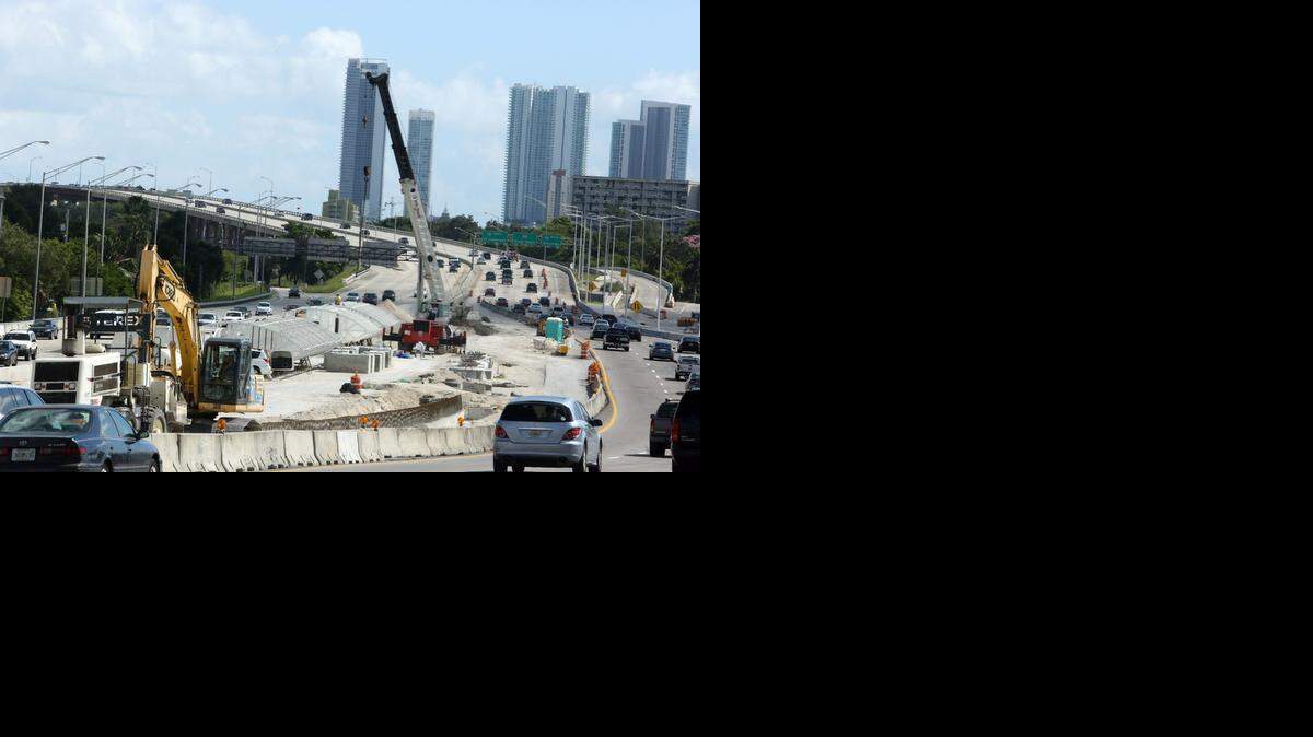 
Toll equipment is installed on the 836 eastbound between I-95 and Northwest 27th Avenue on Oct. 12, 2014.
