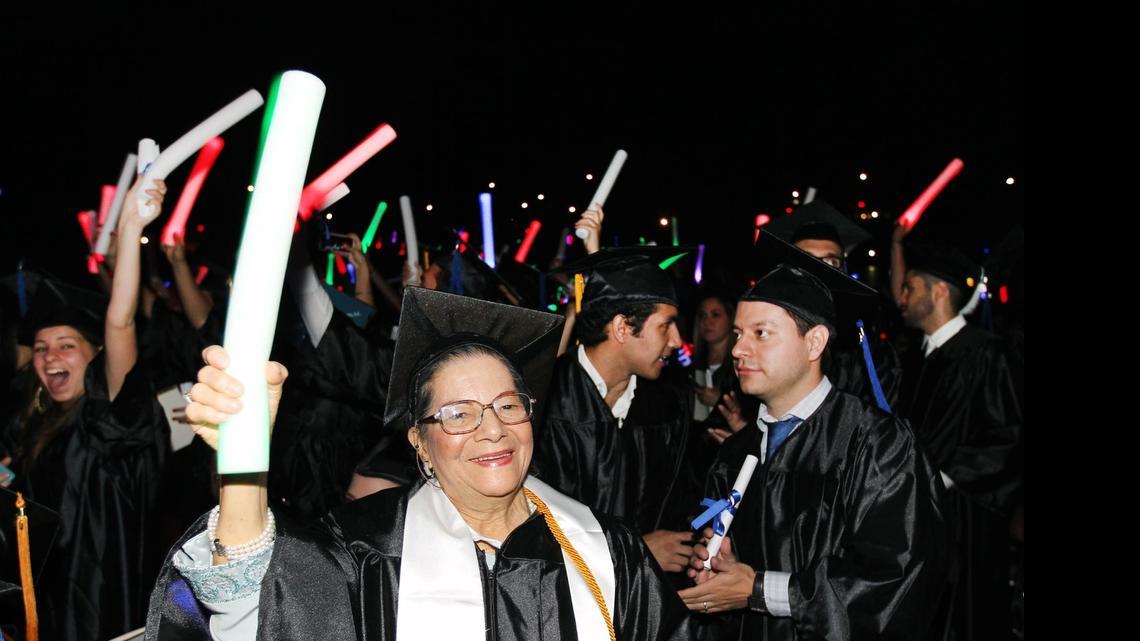 
Never to late to learn: Rosa Salgado graduated Saturday from Miami Dade College along with two of her grandchildren — David and Mauricio.
