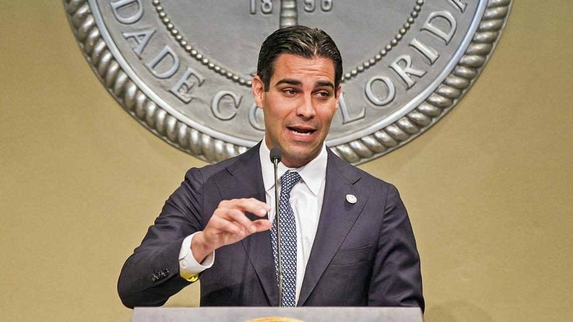 City of Miami Mayor Francis Suarez at his first State of the City address at City Hall in 2018. Suarez wants to ask voters to expand his powers as mayor by making him the city’s top administrator.