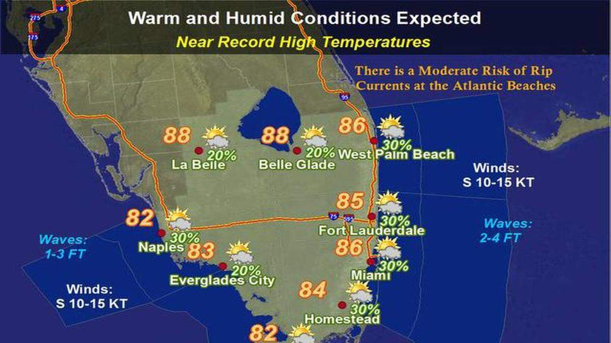 
Monday’s forecast from the National Weather Service
