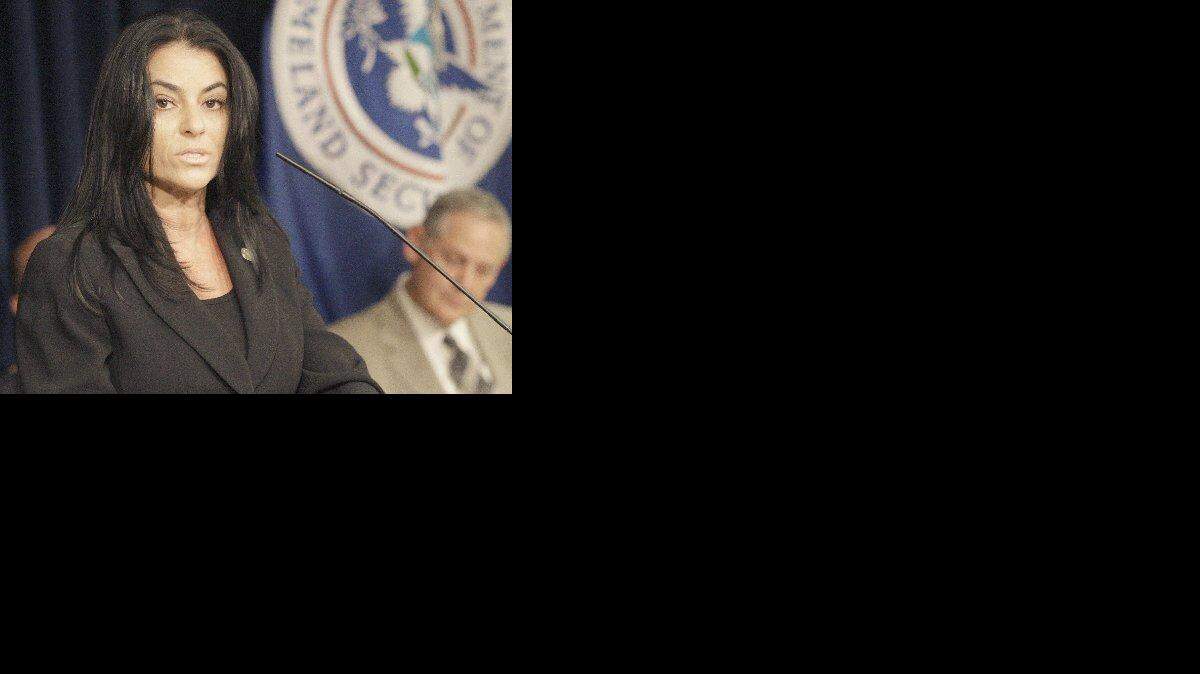 
Addy Villanueva, who was recently removed from the position as special agent in charge in Miami of Florida Department of Law Enforcement, is named in a whistleblower suit filed by the office’s former No. 2 agent. In this 2013 photo she is announcing a new task force to combat organized retail crime.
