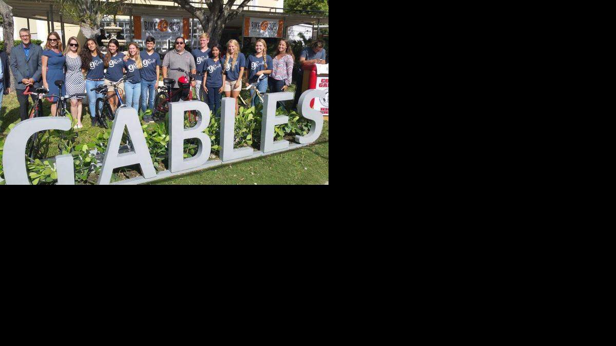 
Alexa Alcalay, 18, spent about a year working on getting bike racks set up at her school in Coral Gables. She took part in the unveiling of the metal bike racks last year.
