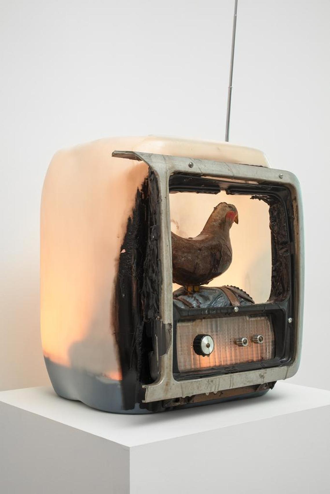 A piece in an installation by Edward and Nancy Kienholz on exhibition at the new Institute for Contemporary Art, Miami’s newest art museum.