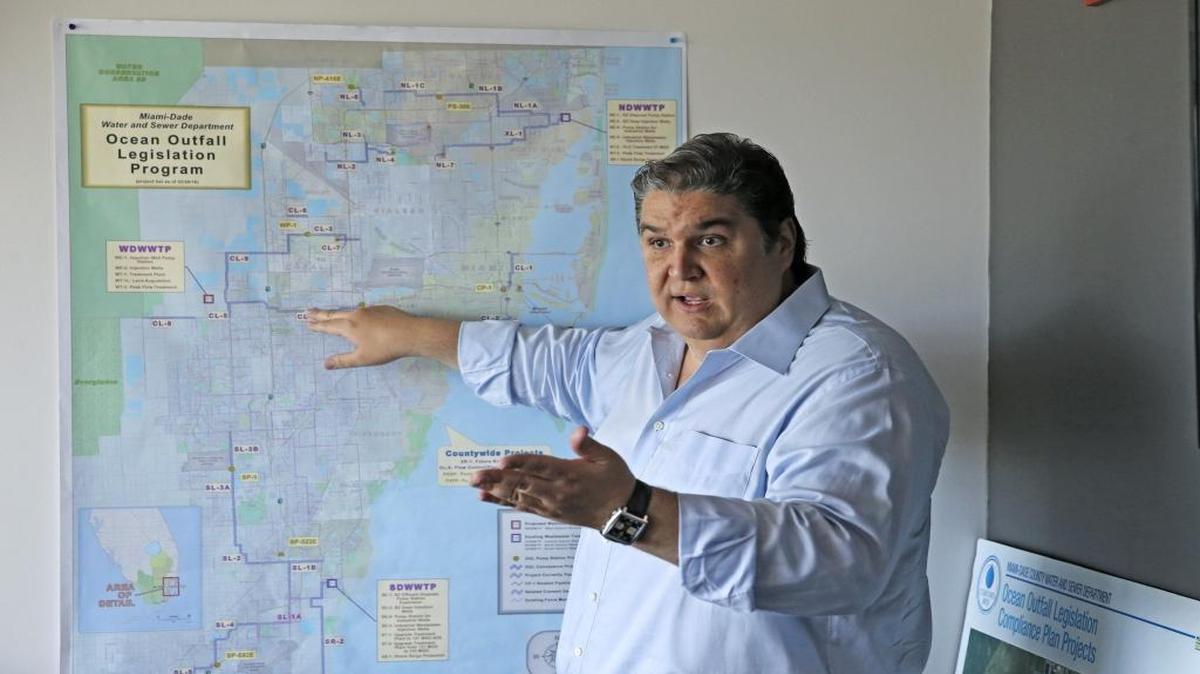 Rafael A. Garcia-Toledo, president of G-T Construction Group Inc., explains the CH2M Hill project he was hired for on a Miami-Dade contract.