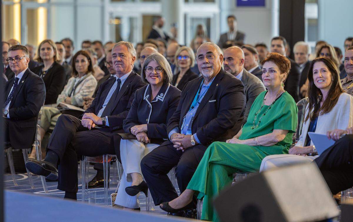 In this 2025 photo, PortMiami director Hydi Webb, far right, joined Miami-Dade Mayor Daniella Levine Cava and her immediate boss, County Chief Operating Officer Jimmy Morales, fourth and third from right, for an event at the port. Both Morales and Webb are being forced from their jobs over the port’s failure to attempt to purchase a privately owned fuel depot when it came up for sale in 2024.