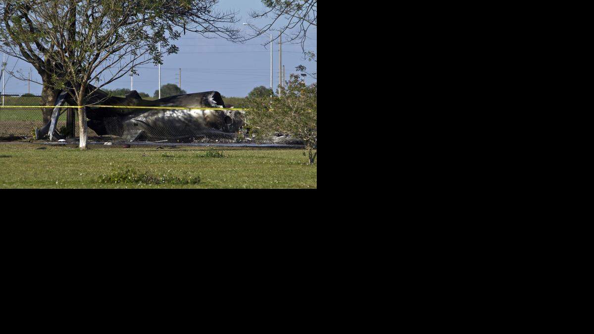 
A Beechcraft 1900 twin turbo prop crashed in the northwest corner of Krome Avenue and SW 144th Street on Wednesday afternoon, killing the four people on board, Miami-Dade Fire Rescue said. The crash happened around 2:30 p.m. Feb. 11, 2015.
