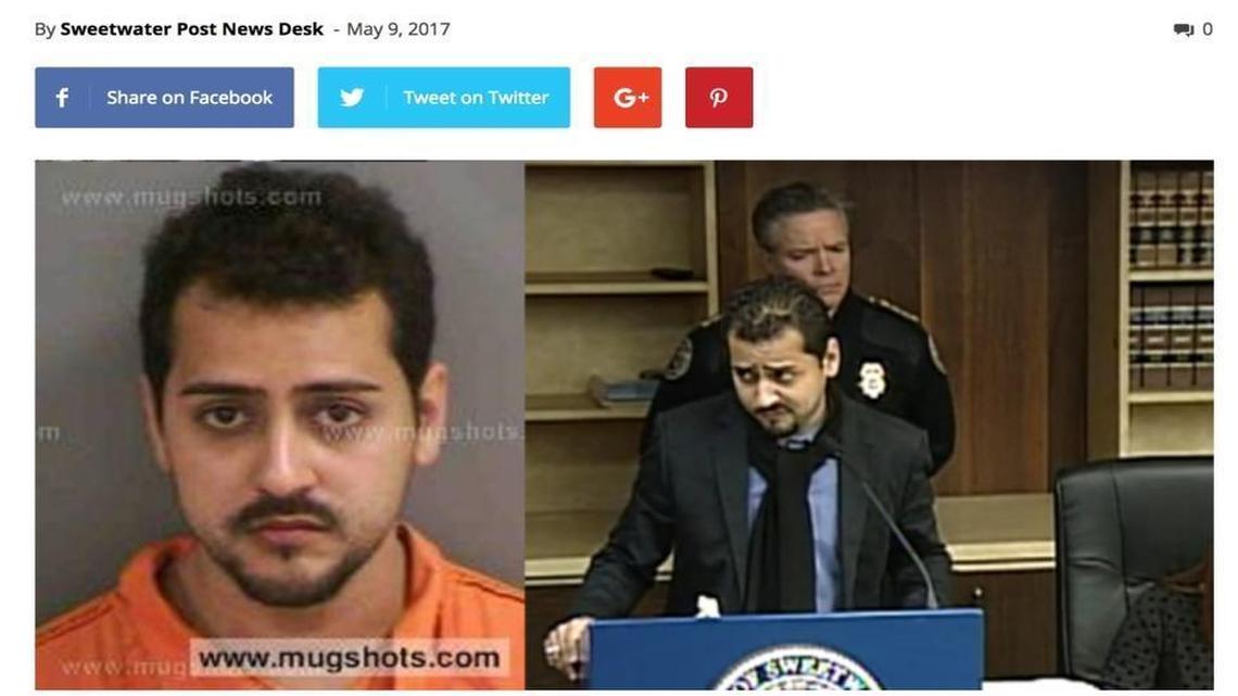 The blog Sweetwater Post on May 9 published an Election Day story about commission candidate Jose Mejia’s arrest in February.