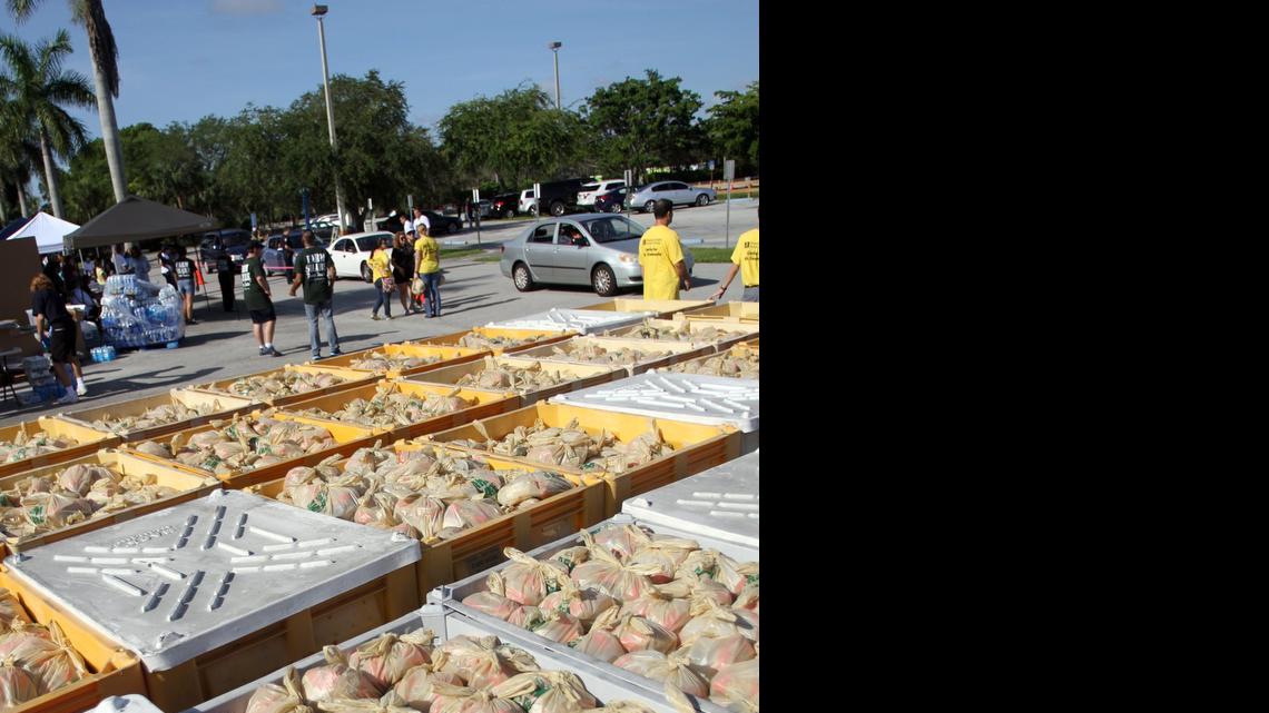 
Bags full of groceries wait to be distributed during an operation by the non-profit organization, Farm Share, at Tamiami Park in Sweetwater in June 2013. Local politicians often attend these events as volunteers, but there are complaints that they use the activity for electoral purposes.


