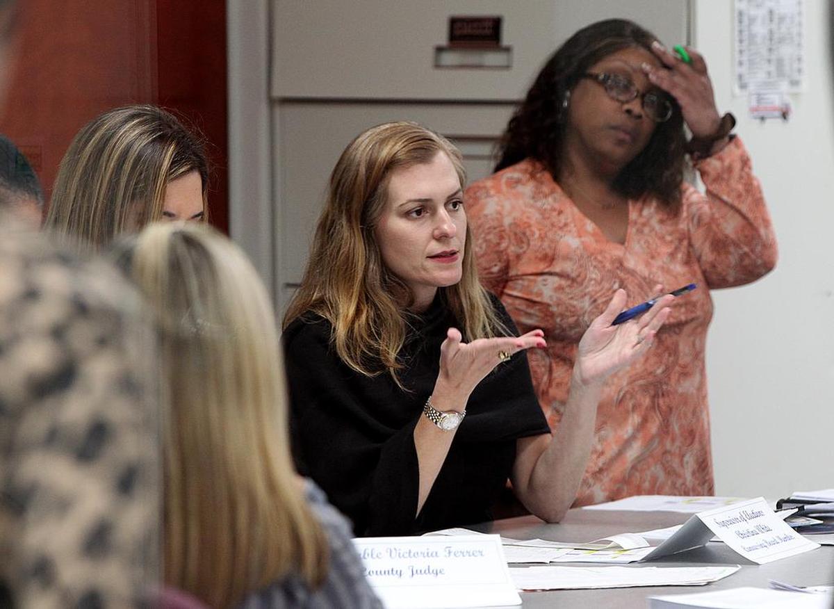 Miami-Dade County Supervisor of Elections Christina White speaks at a canvassing board meeting on Nov. 10, 2018.