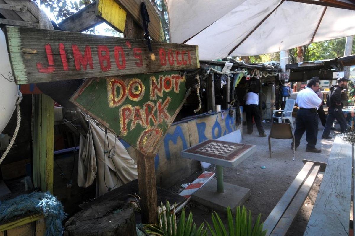 After a fire in one of the trailers at Jimbo’s on Virginia Key in 2009.
