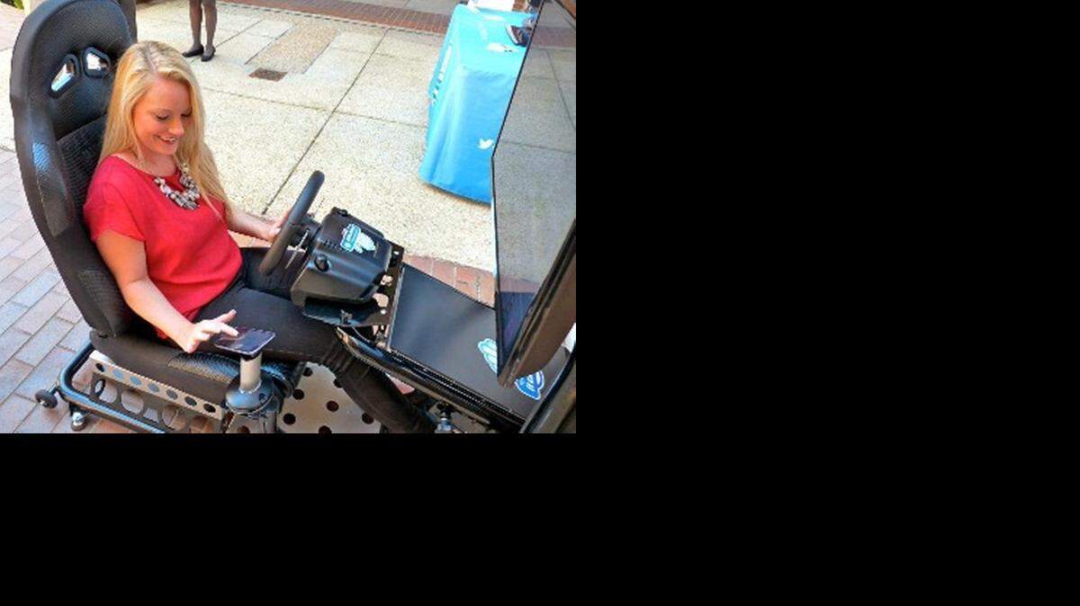 
As part of National Teen Driver Safety Week, a simulator is on the UM campus to show students the dangers of texting while driving. 
