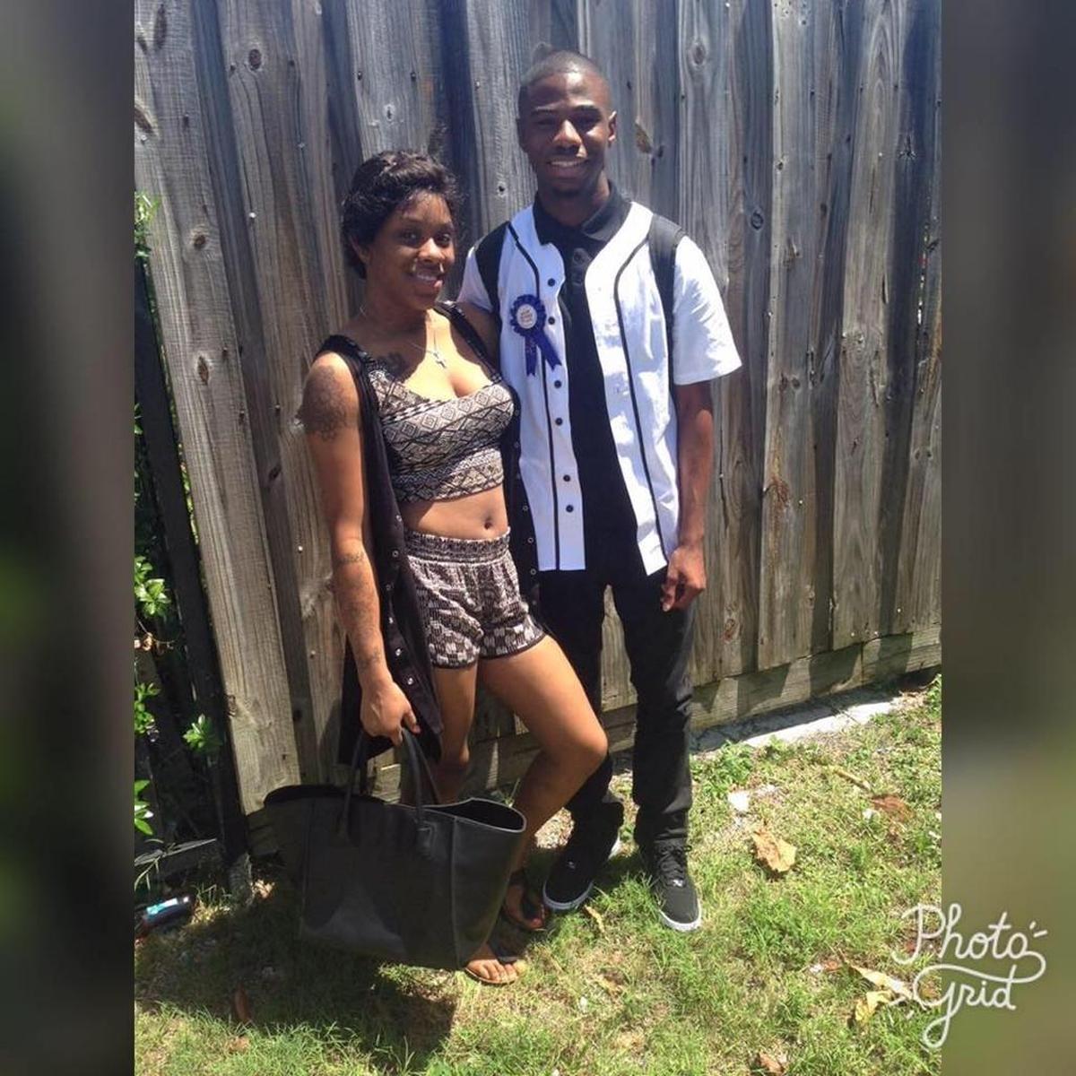 Jackisha Bayard, 21, and Moses Kilpatrick, 20, pose for a photo. Bayard was gunned down by her boyfriend Gregory Brown Jr. on Friday morning, police say, and Kilpatrick will join dozens at a candlelight vigil scheduled for Saturday night.