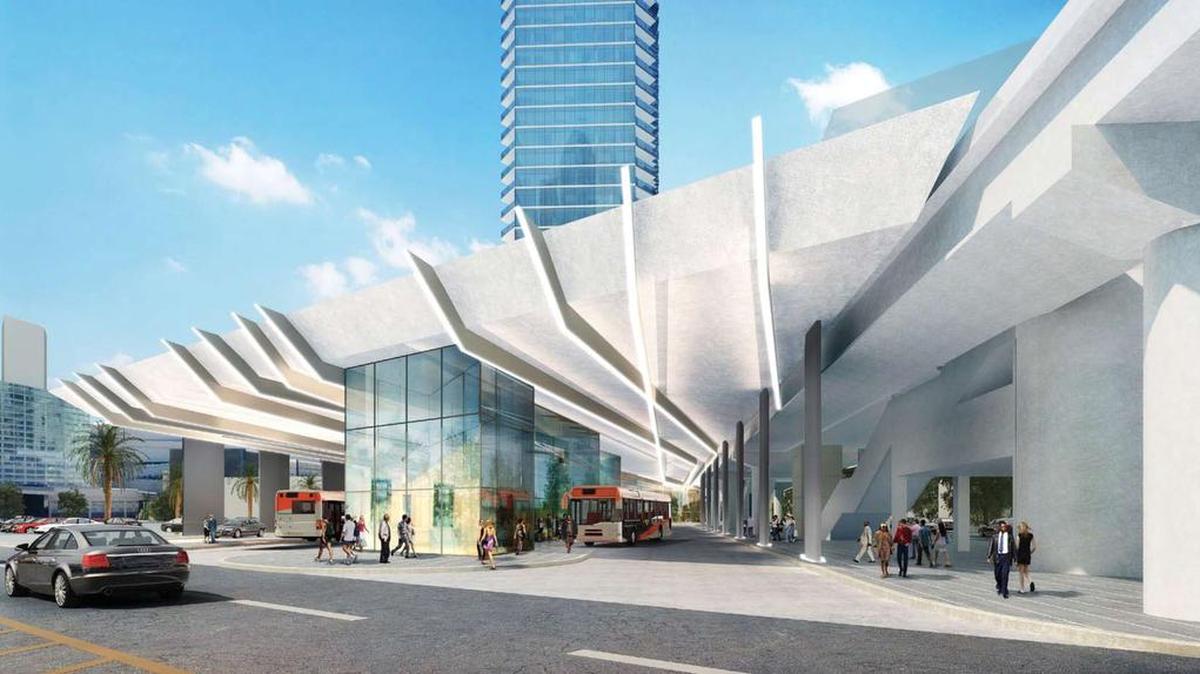 A rendering of the upgraded Omni bus stop Genting plans to build as part of a development deal with Miami-Dade County.