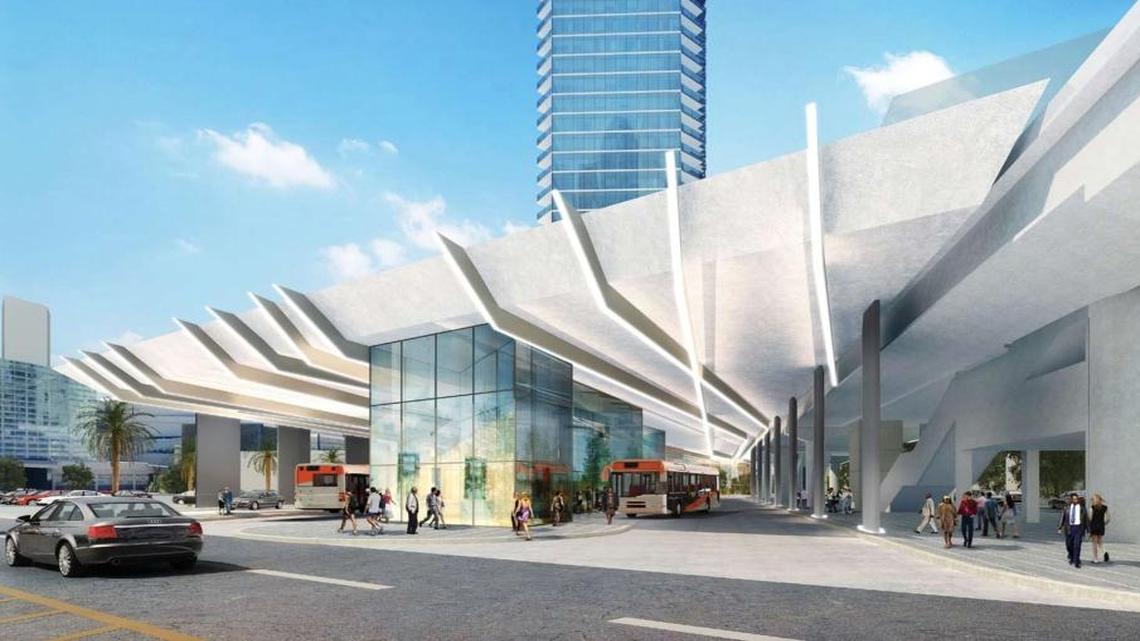 A conceptual rendering shows a rebuilt Omni bus terminal as part of a proposal by casino giant Genting for a new hotel tower on the site.