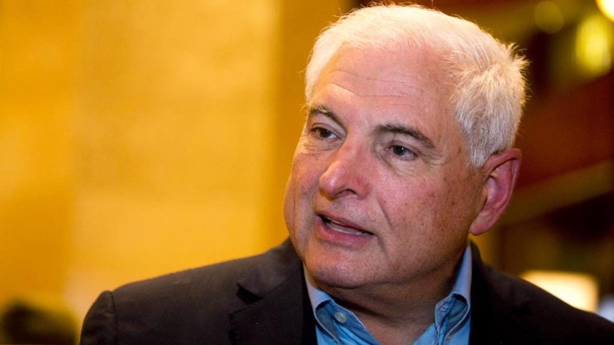 FILE - In this Jan. 28, 2015 file photo, Panama's former President Ricardo Martinelli answers questions during an interview at a hotel in Guatemala City.