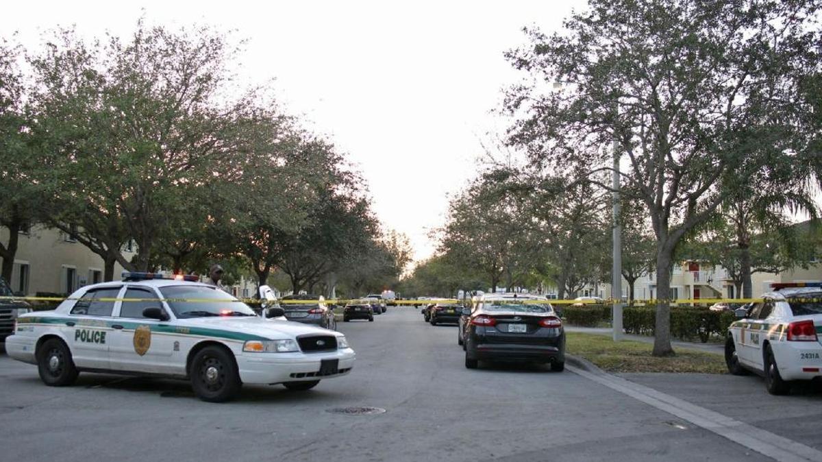 A views of the scene that Miami-Dade Police officer was involved in the shooting of an 84-year-old man on Monday, Feb. 12, 2018. The shooting was located at Southwest 138th Avenue and 270th Street happened early Monday afternoon.