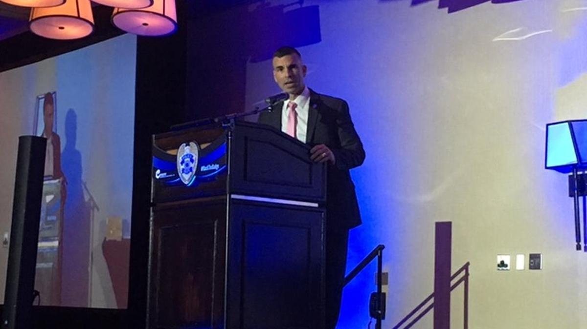 Miami-Dade Police Director Juan J. Perez gives the keynote speech at the 41st annual Citizens’ Crime Watch of Miami-Dade awards ceremony on Oct. 7.