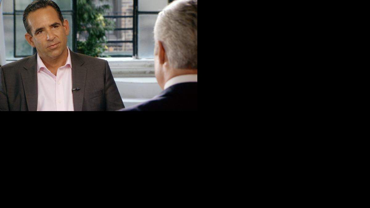 
In this undated image taken from video and provided by 60 minutes, Biogenesis founder Anthony Bosch, left, talks with 60 Minutes correspondent Scott Pelley. 
