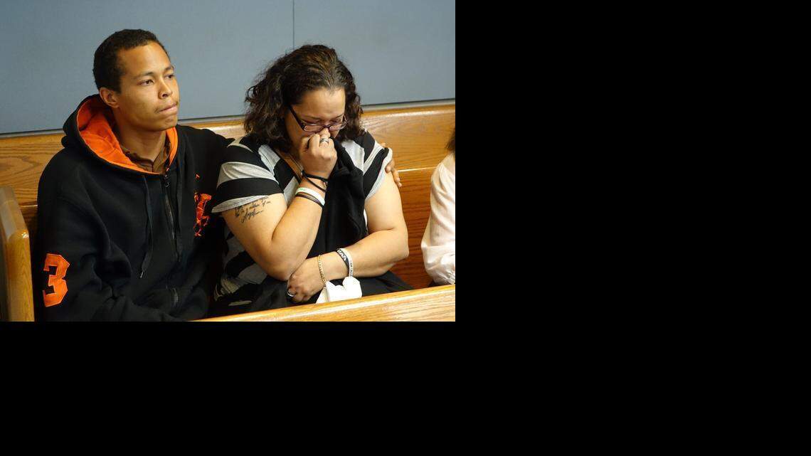 
Doreen Reyes, mother of the toddler killed by a dog in South Miami-Dade, cries in court on Monday. She approved a plea deal of four years in prison for the child’s father.
