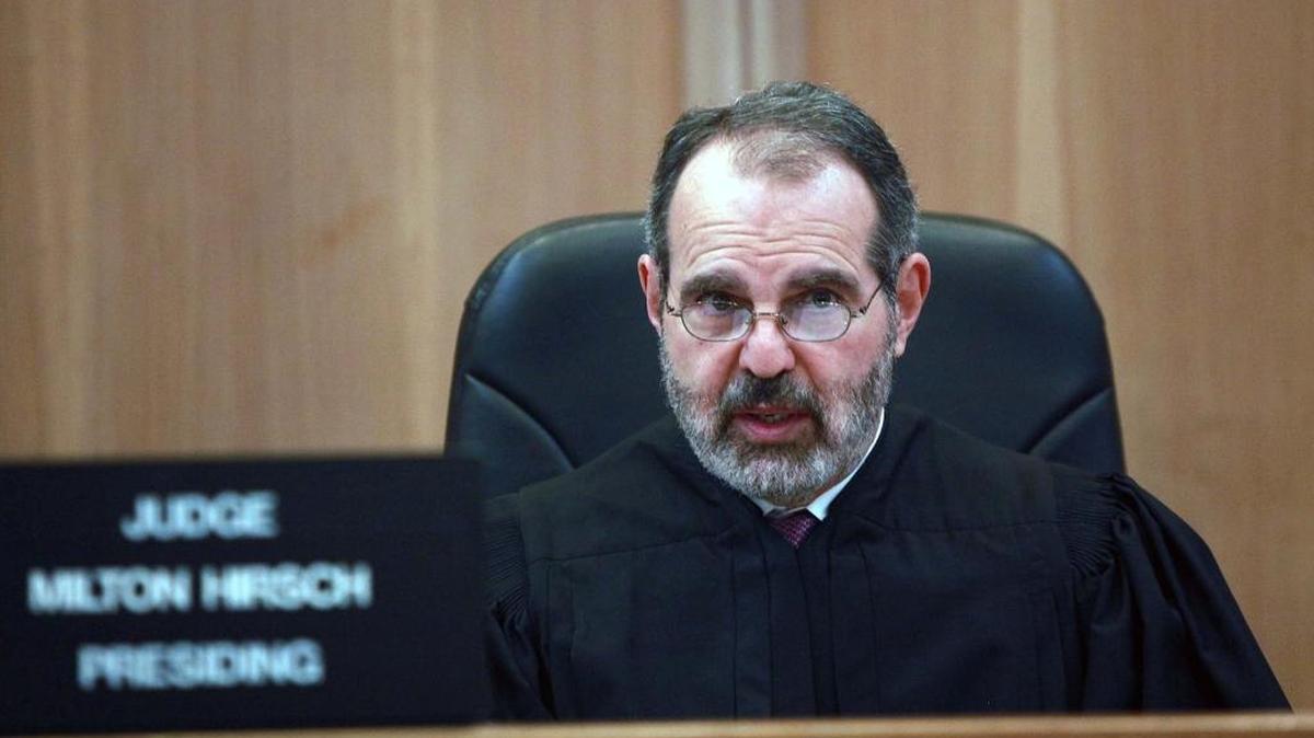 Miami-Dade Circuit Judge Milton Hirsch, pictured here at a hearing in March, on Monday declared the state’s new self-defense law unconstititutional.