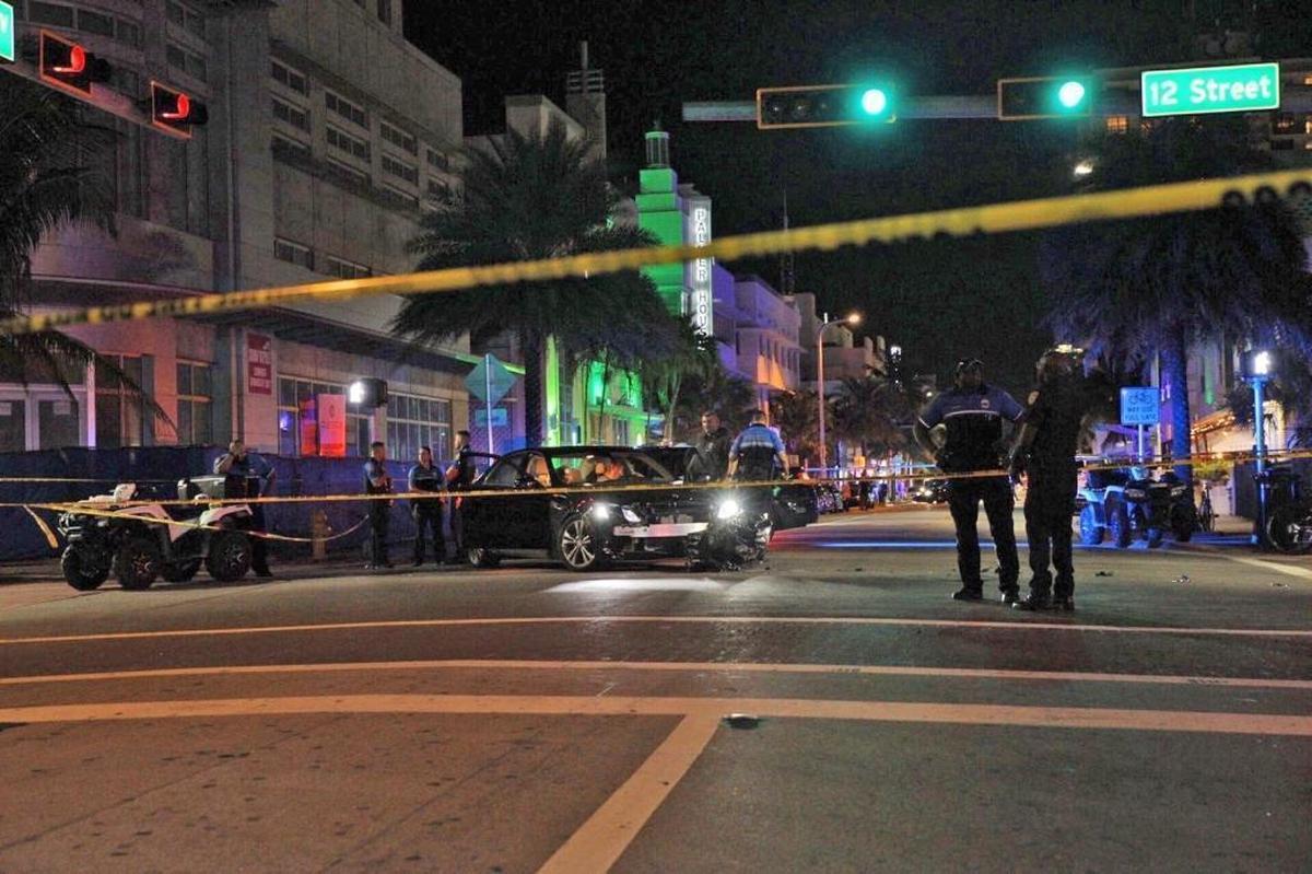 A Miami Beach police officer was rushed to the hospital after being hit by a car.