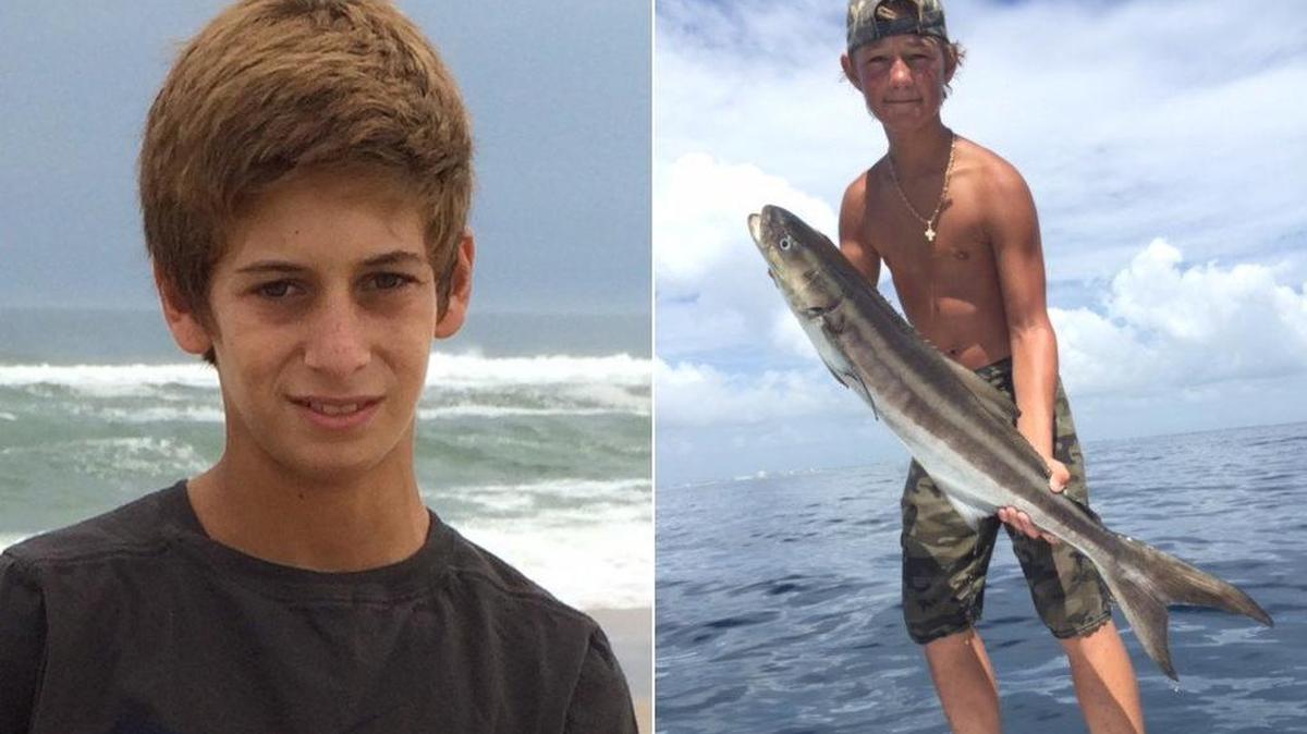 This combination made from photos provided by the U.S. Coast Guard shows Perry Cohen, left, and Austin Stephanos, both 14 years old. Cohen and Stephanos were last seen Friday afternoon, July 24, 2015, in the Jupiter, Fla., area buying fuel for their 19-foot boat before embarking on a fishing trip.