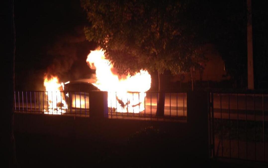 Donald Shockey’s 2014 Chevrolet Cruze was firebombed Saturday morning.