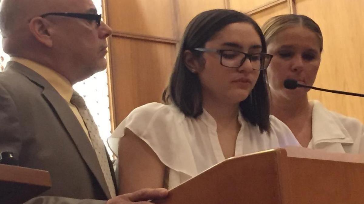 Mila Dago, flanked by her parents in Miami-Dade court on Friday, apologizes to the family of Irina Reinoso. In August 2012, Dago was driving drunk when she killed Reinoso, her passenger in a Smart Car. Dago will serve 4 years in prison.