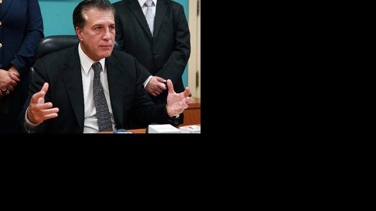 
Hialeah Mayor Carlos Hernandez during a conference earlier this year. Last week he fired a police union rep, citing an internal probe into a fatal shooting in 2013. 
