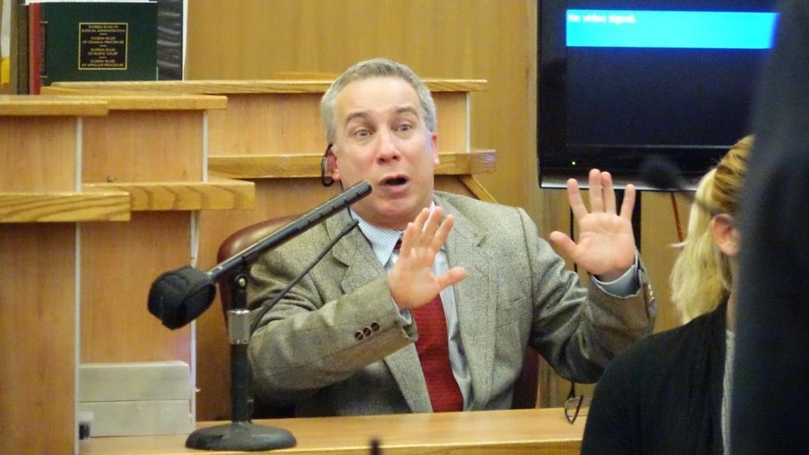 Adonis Losada, the ex-Sabado Gigante comic testifying at his trial in Miami on April 14 for having child porn.