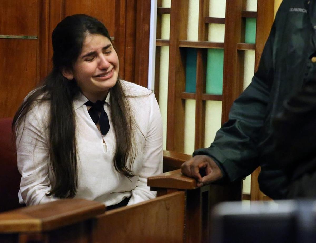 On Wednesday, Nov. 29, 2017, Jordana Rosales, the former FIU student who pleaded guilty to killing federal agent Scott McGuire in a hit-and-run, drunk-driving accident on South Beach, is taken into custody after being sentenced by Miami-Dade Circuit Court Judge Michael Hanzman.