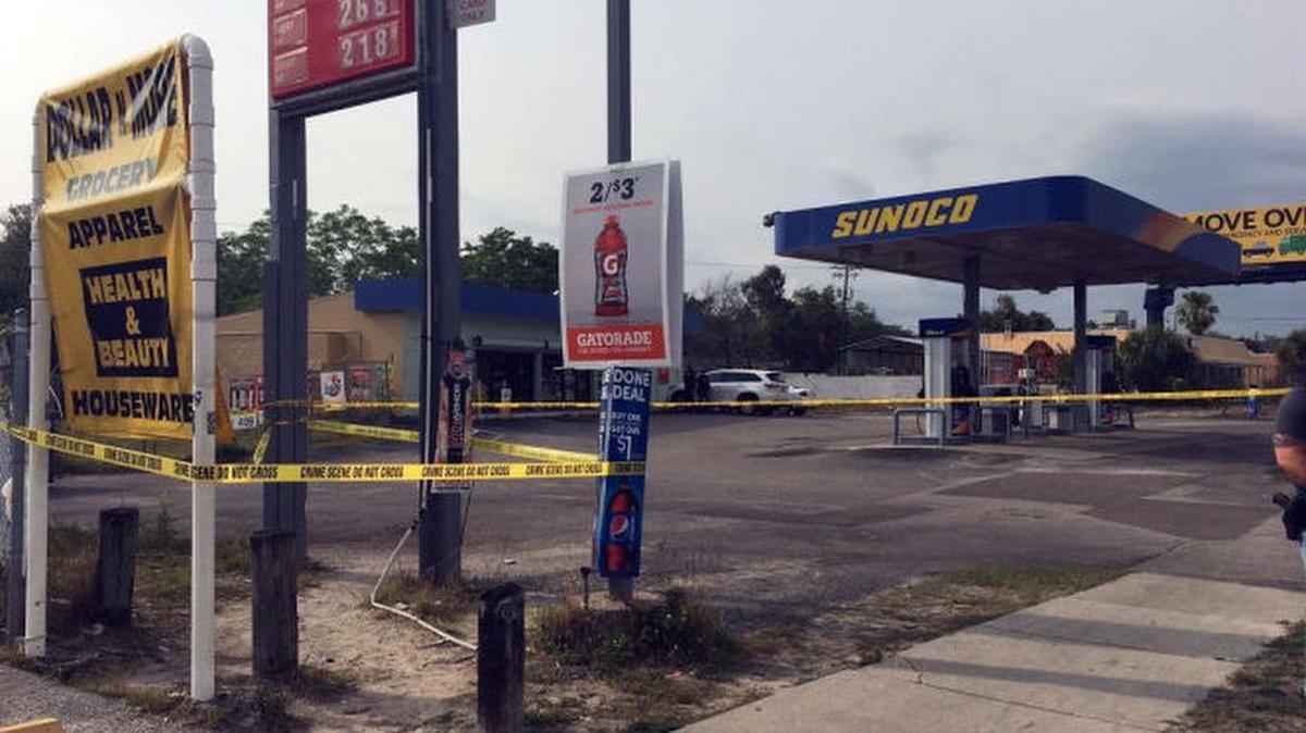 The Tampa Police Department was investigating an officer-involved shooting Saturday at this Sunoco gas station.