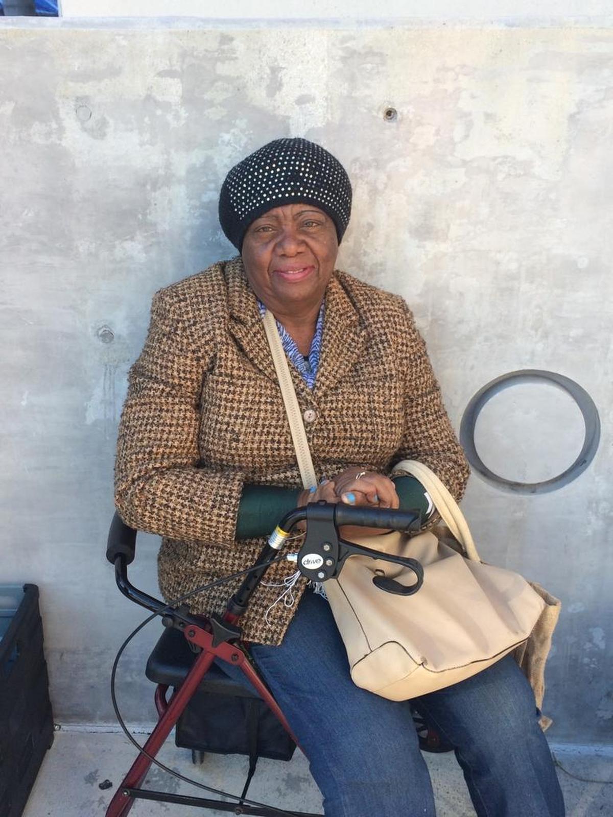 Airl Jackson, a retired nursing assistant, took a bus from Northwest Miami-Dade to downtown Miami to get some Farm Share food on Friday. She said she survives mainly on income from Social Security.