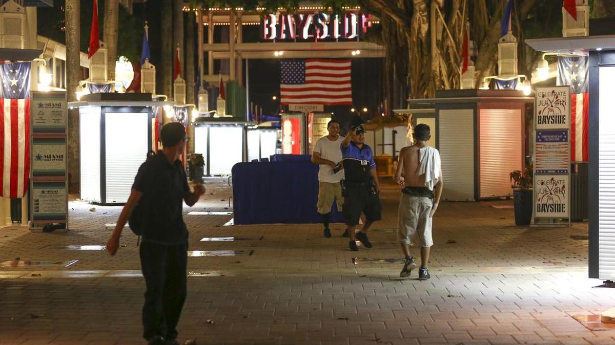 The Miami Police Department evacuated Bayside on Monday night after reports of a shooting.