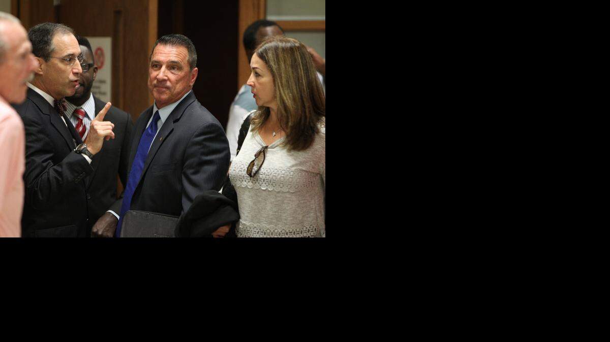 
A judge on Thursday dismissed one felony count but pronounced ex-Homestead Mayor Steven Bateman guilty of another felony charge of illegal compensation on Thursday, Oct. 30, 2014.
