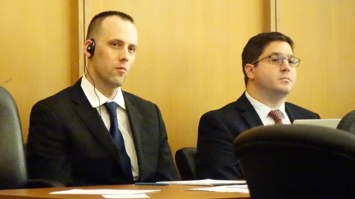 Gabor Acs, left, in court on trial last week with an attorney, has been convicted of human trafficking. He kept three gay Hungarian men enslaved as prostitutes in a North Miami-Dade home.